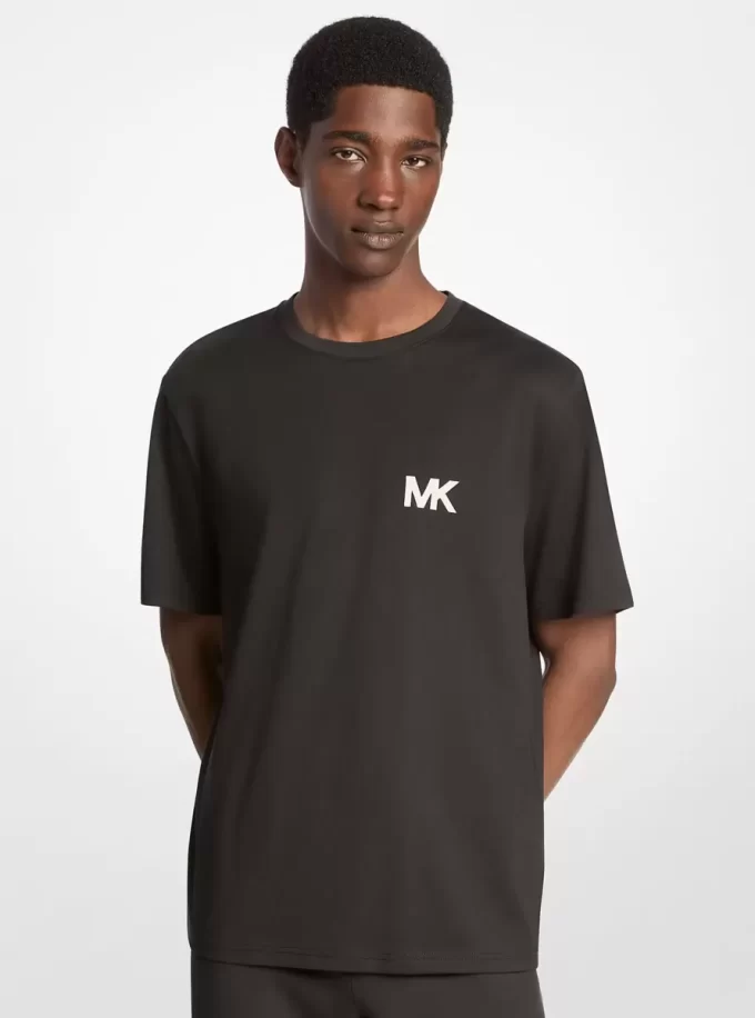 Camiseta de algodón con aplicación de logotipo