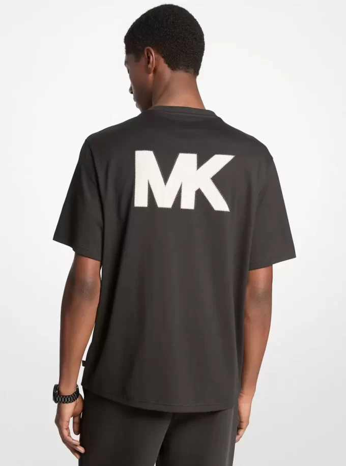 Camiseta de algodón con aplicación de logotipo
