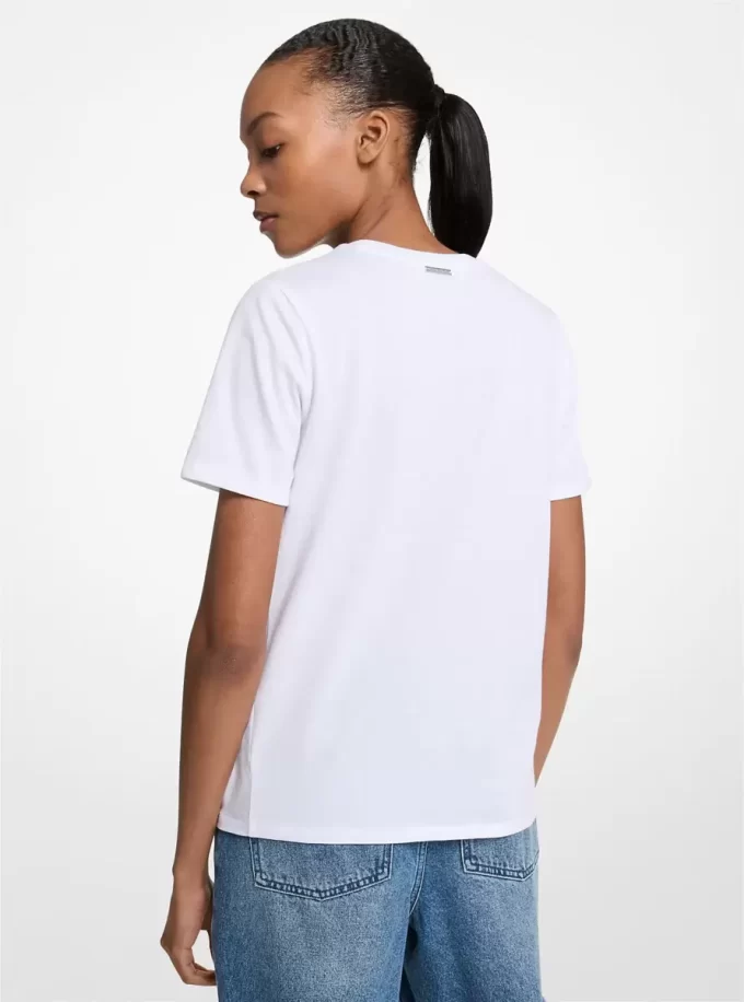 Camiseta de algodón con gráfico de lentejuelas