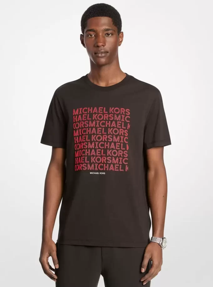 Camiseta de algodón con logo gráfico Camiseta de algodón con logo gráfico