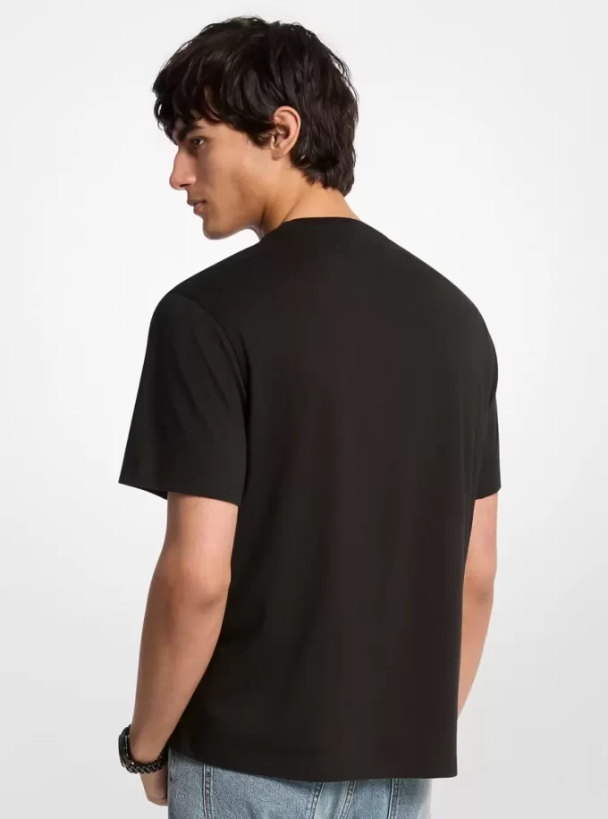 Camiseta de algodón con logo gráfico Camiseta de algodón con logo gráfico