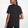 Camiseta de algodón con logotipo adornado