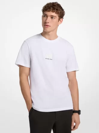 Camiseta de algodón con logotipo gráfico en relieve