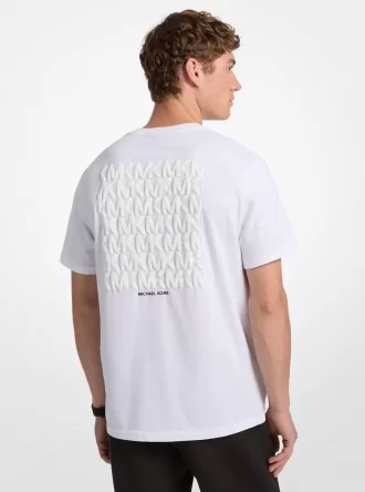 Camiseta de algodón con logotipo gráfico en relieve