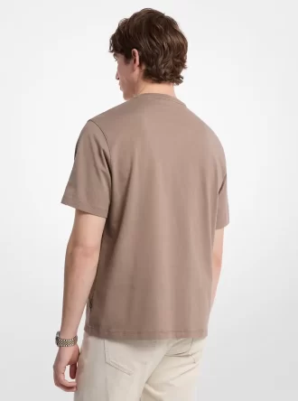 Camiseta de jersey de algodón con logotipo en relieve