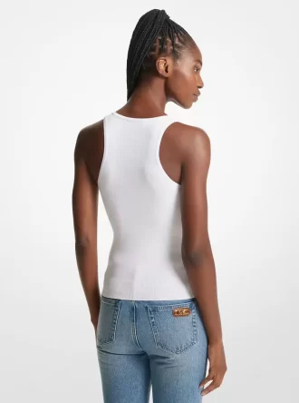 Camiseta de tirantes de punto elástico acanalado