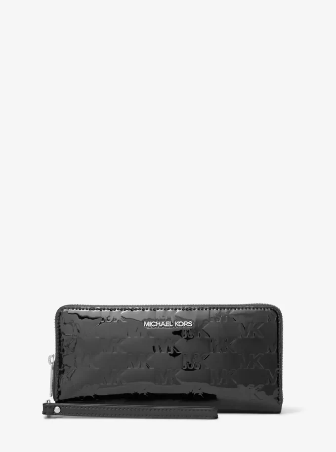 Cartera continental con logotipo de patente grande grabado de Jet Set Cartera continental con logotipo de patente grande grabado de Jet Set