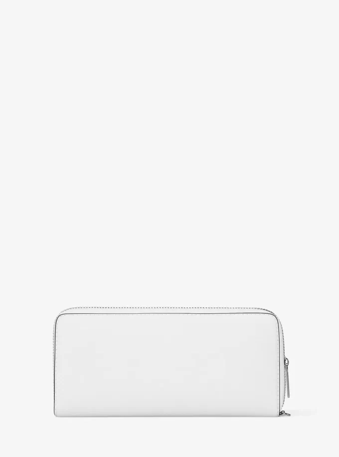Cartera continental grande de piel granulada