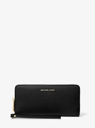 Cartera continental grande de piel saffiano