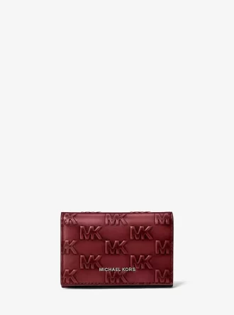 Cartera de cuero bruñido con el logotipo de Hudson en relieve