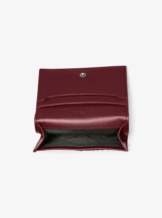 Cartera de cuero bruñido con el logotipo de Hudson en relieve