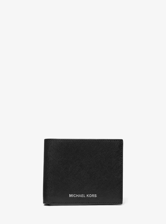 Cartera de piel saffiano Varick con tarjetero Cartera de piel saffiano Varick con tarjetero