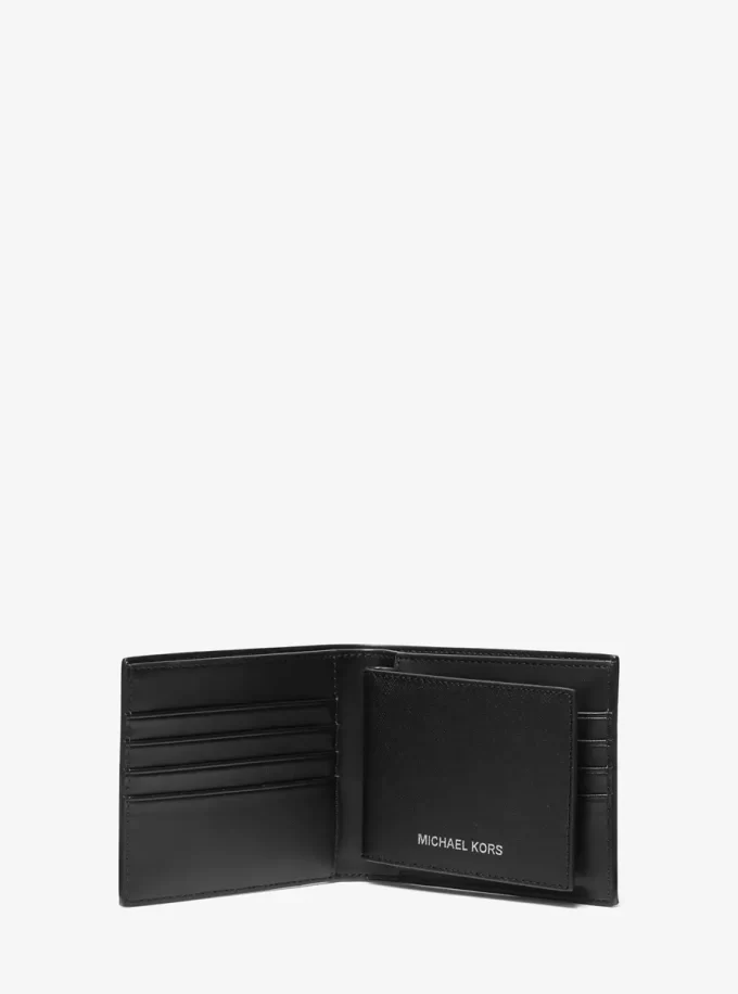 Cartera de piel saffiano Varick con tarjetero Cartera de piel saffiano Varick con tarjetero