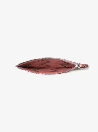 Cartera de pulsera extragrande de piel tejida Jet Set Travel