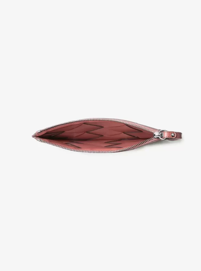 Cartera de pulsera extragrande de piel tejida Jet Set Travel Cartera de pulsera extragrande de piel tejida Jet Set Travel