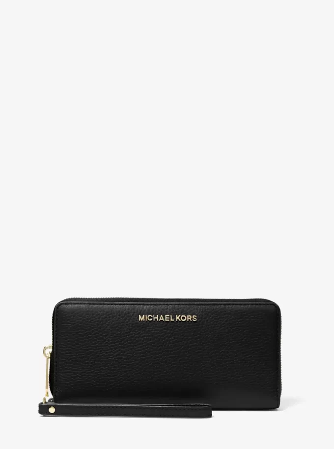 Cartera de pulsera grande de piel granulada Jet Set Travel