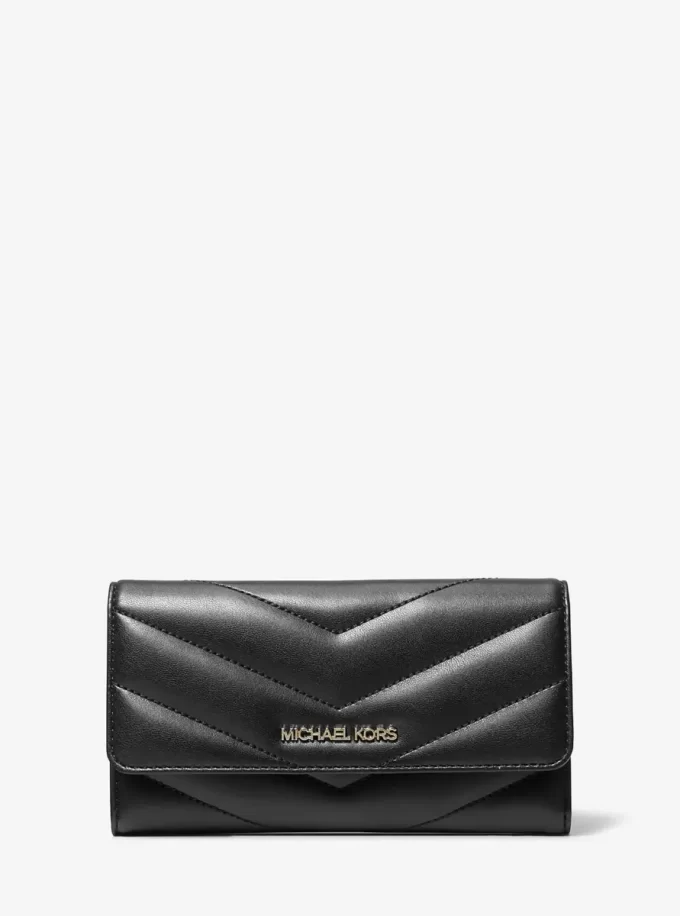 Cartera grande acolchada de tres pliegues Jet Set Travel Cartera grande acolchada de tres pliegues Jet Set Travel