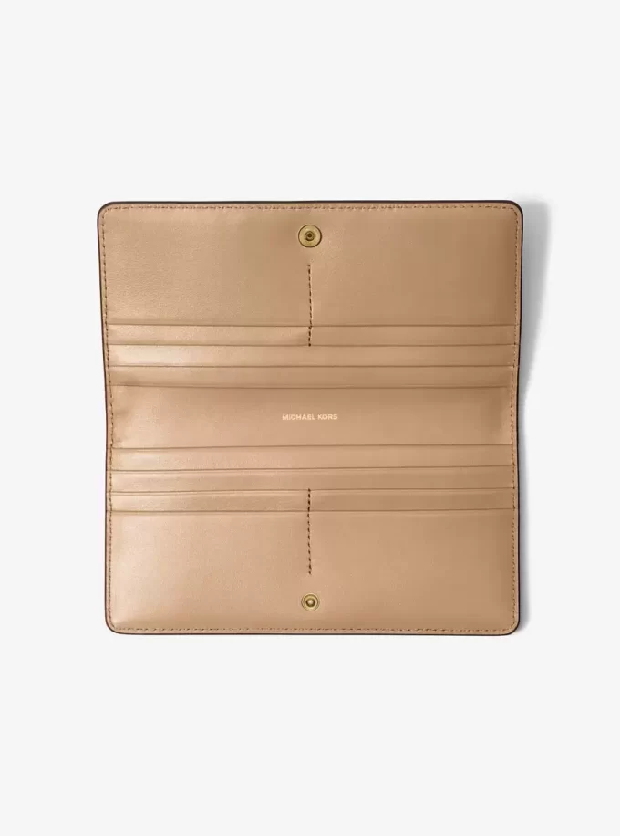Cartera grande Bryant de piel granulada con cierre a presión Cartera grande Bryant de piel granulada con cierre a presión