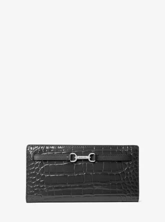 Cartera grande Carson con estampado de cocodrilo en charol