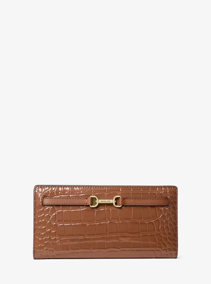 Cartera grande Carson con relieve de cocodrilo