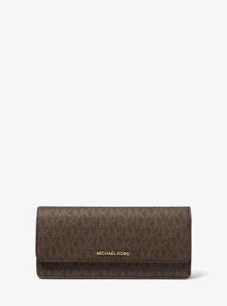 Cartera grande con cierre a presión y logotipo de Jet Set