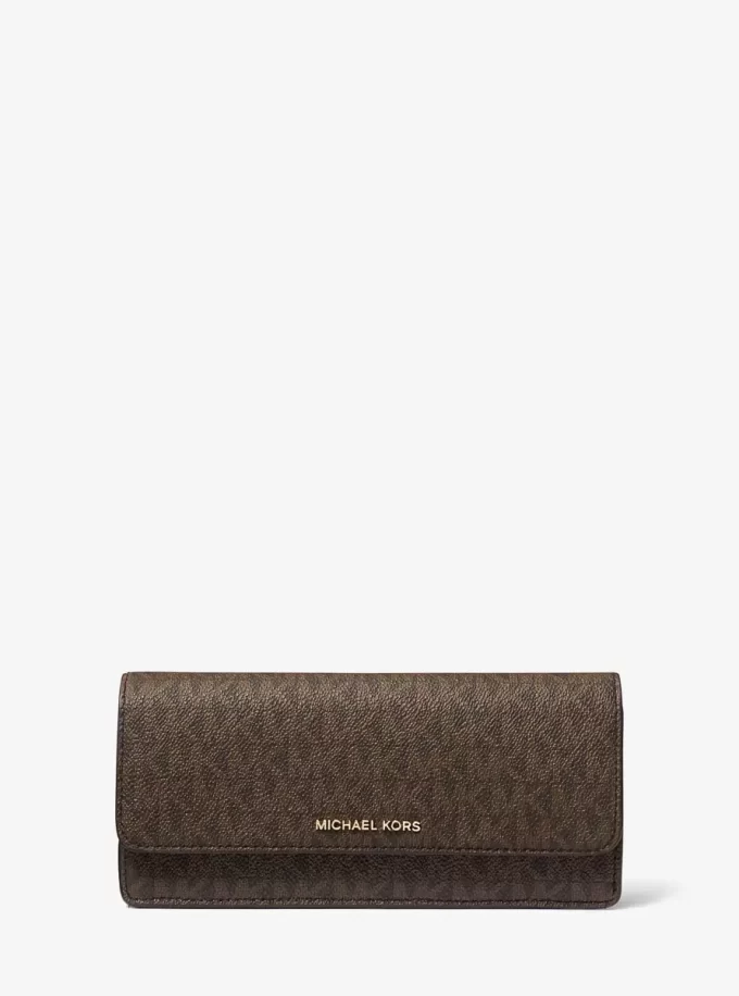 Cartera grande con cierre a presión y logotipo de Jet Set Cartera grande con cierre a presión y logotipo de Jet Set