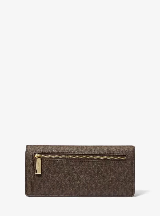 Cartera grande con cierre a presión y logotipo de Jet Set Cartera grande con cierre a presión y logotipo de Jet Set