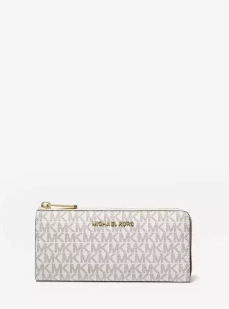 Cartera grande con cremallera de un cuarto y logotipo de Jet Set Travel