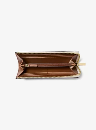 Cartera grande con cremallera de un cuarto y logotipo de Jet Set Travel