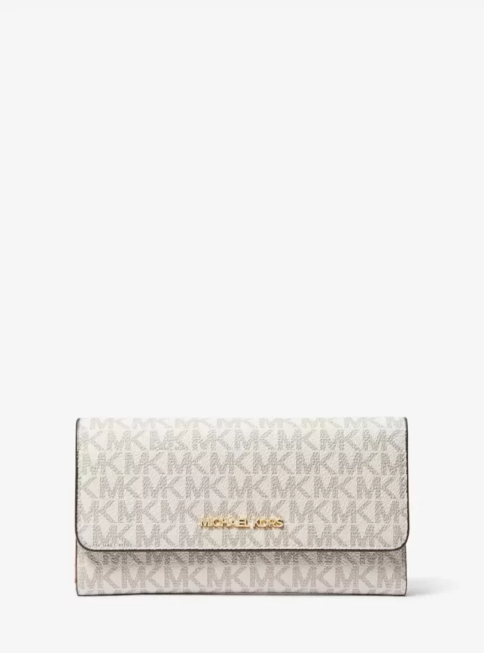 Cartera grande de tres pliegues con el logotipo de Jet Set Cartera grande de tres pliegues con el logotipo de Jet Set