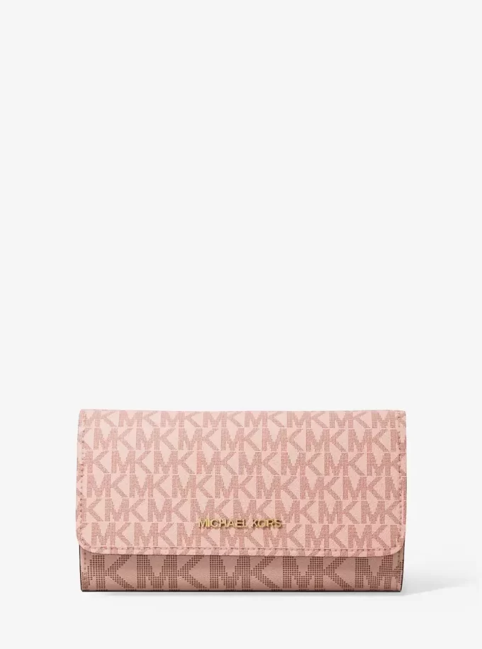 Cartera grande de tres pliegues con el logotipo de Jet Set