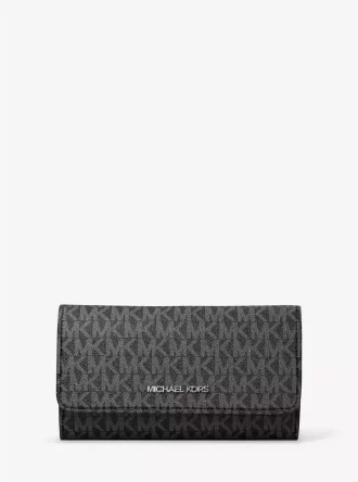 Cartera grande de tres pliegues con el logotipo de Jet Set Cartera grande de tres pliegues con el logotipo de Jet Set