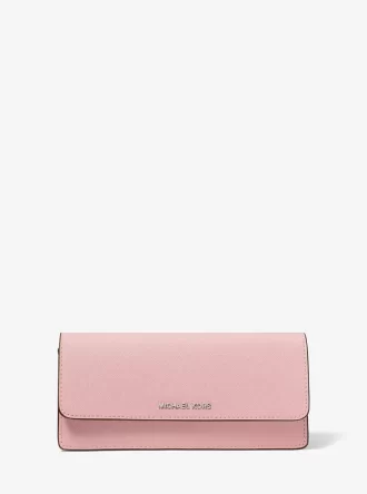 Cartera grande Jet Set de piel saffiano con cierre a presión