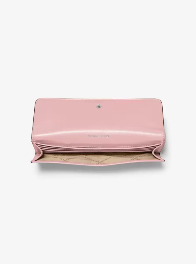 Cartera grande Jet Set de piel saffiano con cierre a presión Cartera grande Jet Set de piel saffiano con cierre a presión