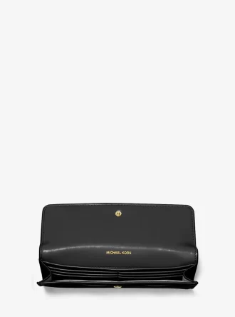 Cartera grande Jet Set de piel saffiano con cierre a presión