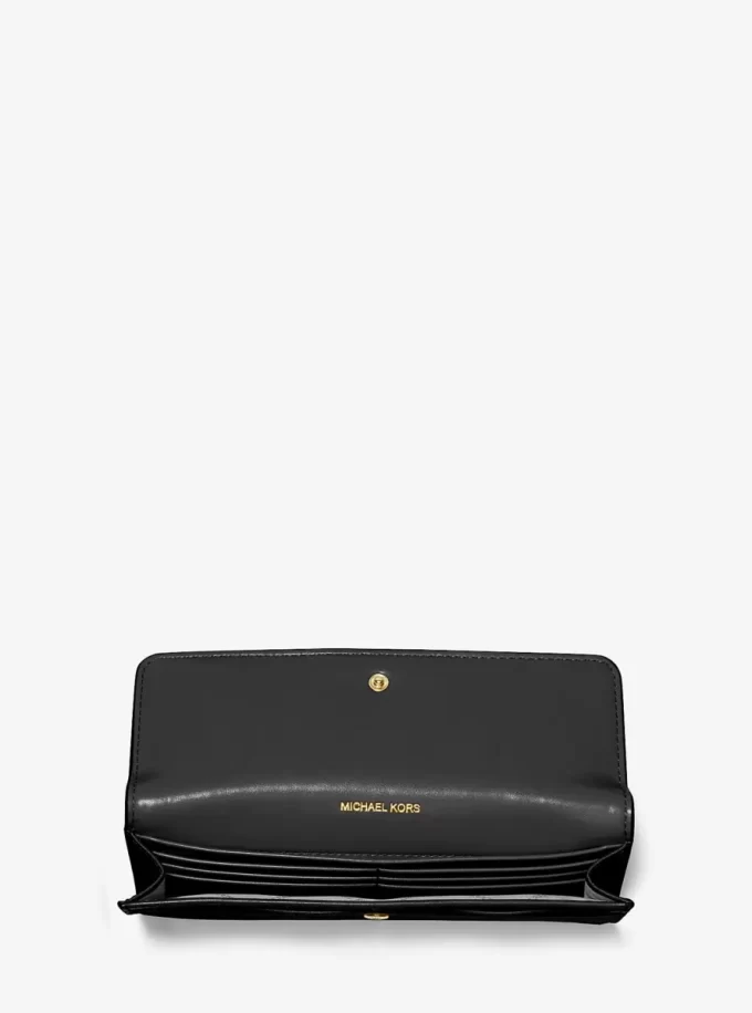 Cartera grande Jet Set de piel saffiano con cierre a presión Cartera grande Jet Set de piel saffiano con cierre a presión