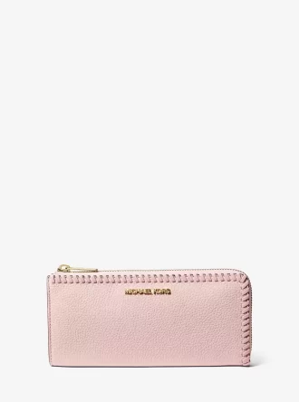 Cartera grande Jet Set Travel de piel granulada con cremallera de un cuarto