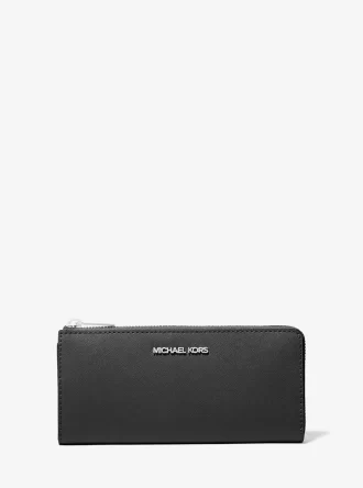 Cartera grande Jet Set Travel de piel saffiano con cremallera de un cuarto