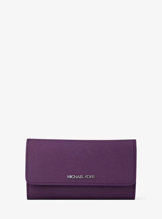 Cartera grande plegable de piel saffiano Jet Set Cartera grande plegable de piel saffiano Jet Set