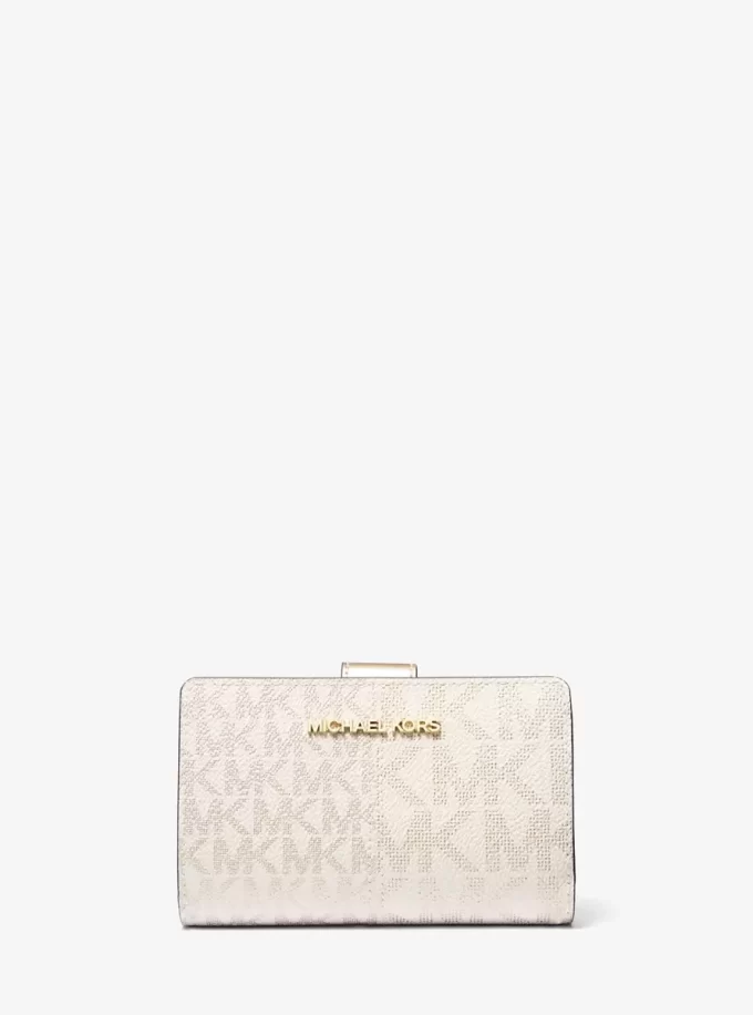 Cartera mediana con logotipo metálico Jet Set