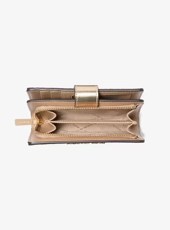 Cartera mediana con logotipo metálico Jet Set