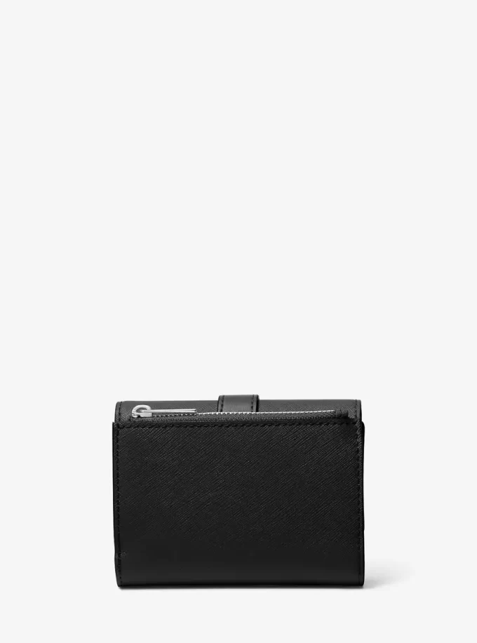 Cartera mediana de cuero Greenwich con tres pliegues Cartera mediana de cuero Greenwich con tres pliegues