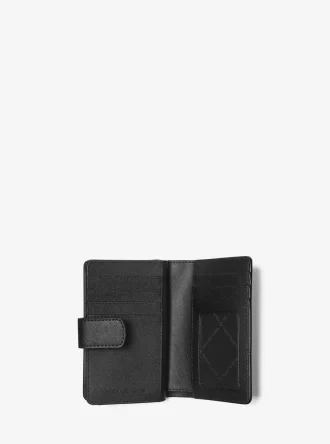 Cartera mediana de piel de grano cruzado