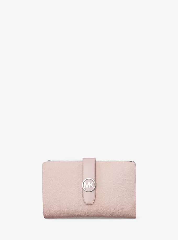 Cartera mediana de piel saffiano Greenwich