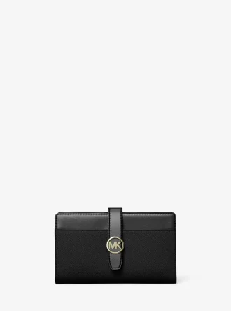 Cartera mediana de piel saffiano Greenwich