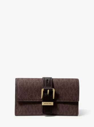 Cartera mediana triple con logo de firma de Nolita