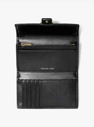 Cartera mediana triple con logo de firma de Nolita