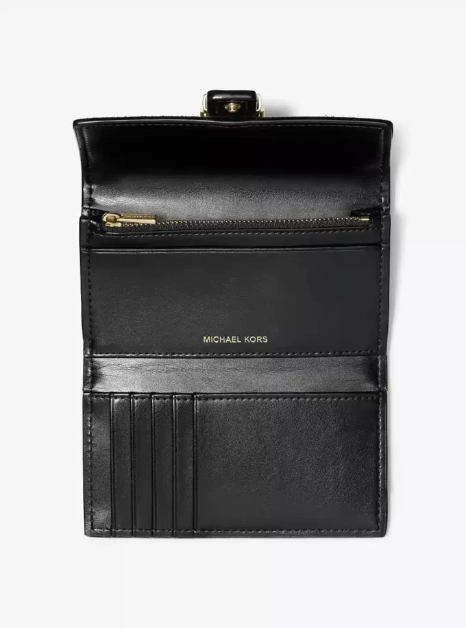 Cartera mediana triple con logo de firma de Nolita