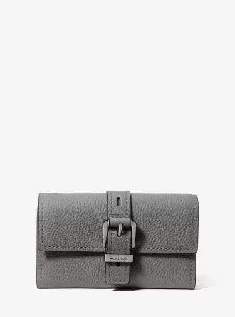 Cartera Nolita mediana de piel granulada con tres pliegues