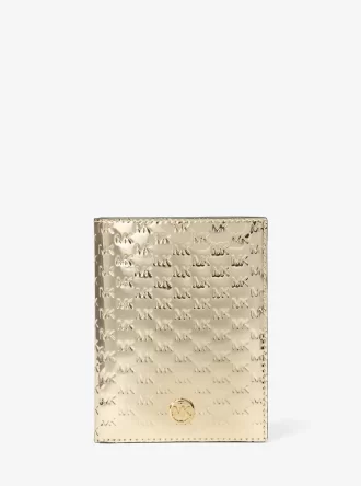 Cartera para pasaporte Jet Set Medium con logotipo metálico grabado